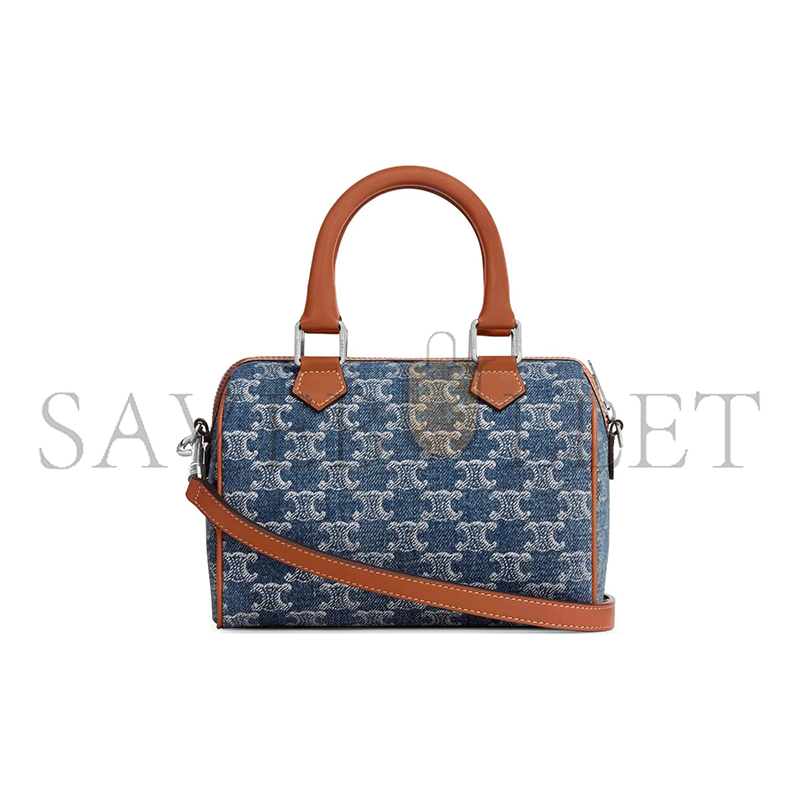 Ce1i*e small boston in triomphe denim and calfskin 113772fnd.05ds (20*15.5*10.5cm)